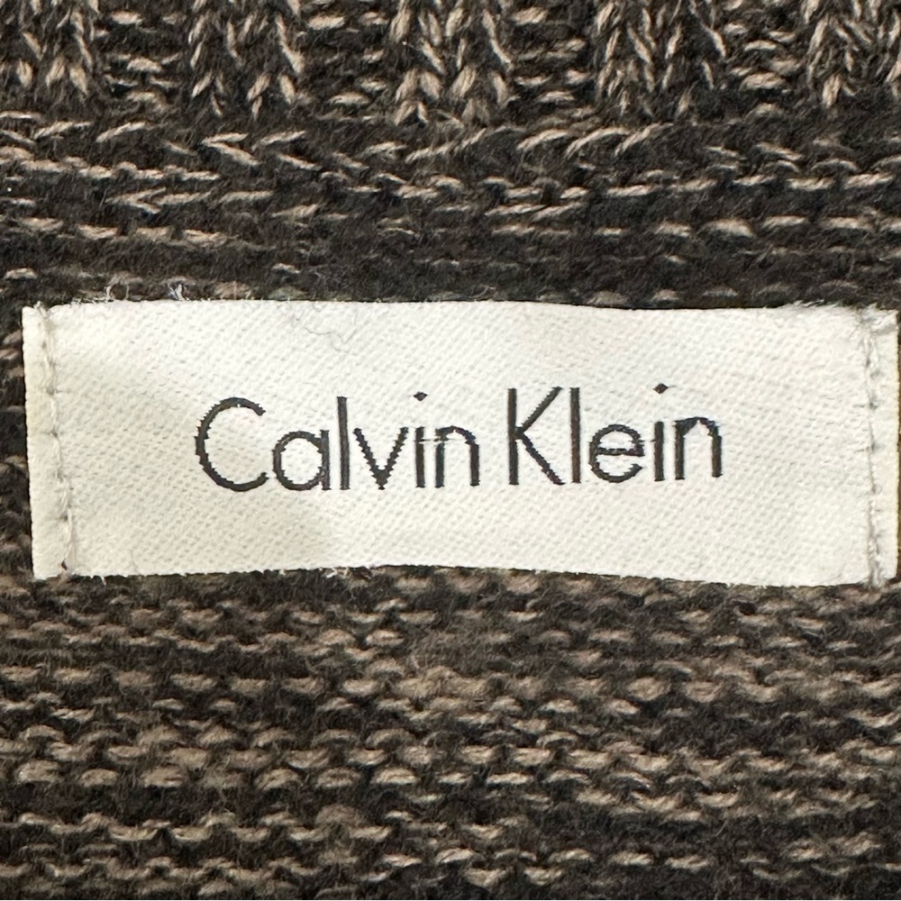 Calvin Klein Sweater Dress Heathered Cowl Neck Black Brown - Picture 4 of 4